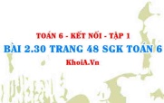 Bài 2.30 trang 48 SGK Toán 6 tập 1 Kết nối tri thức